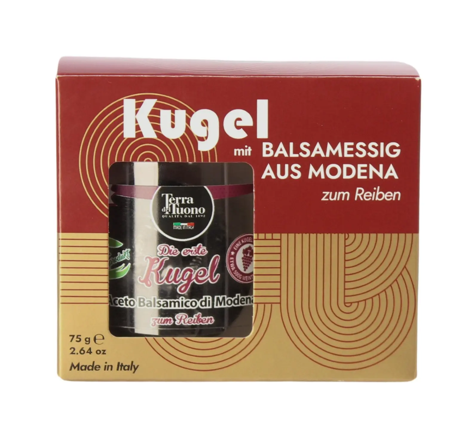Aceto Balsamico di Modena IGP Kugel 75 g inklusive Mini-Reibe Aceto Balsamico di Modena IGP Kugel 75 g inklusive Mini-Reibe