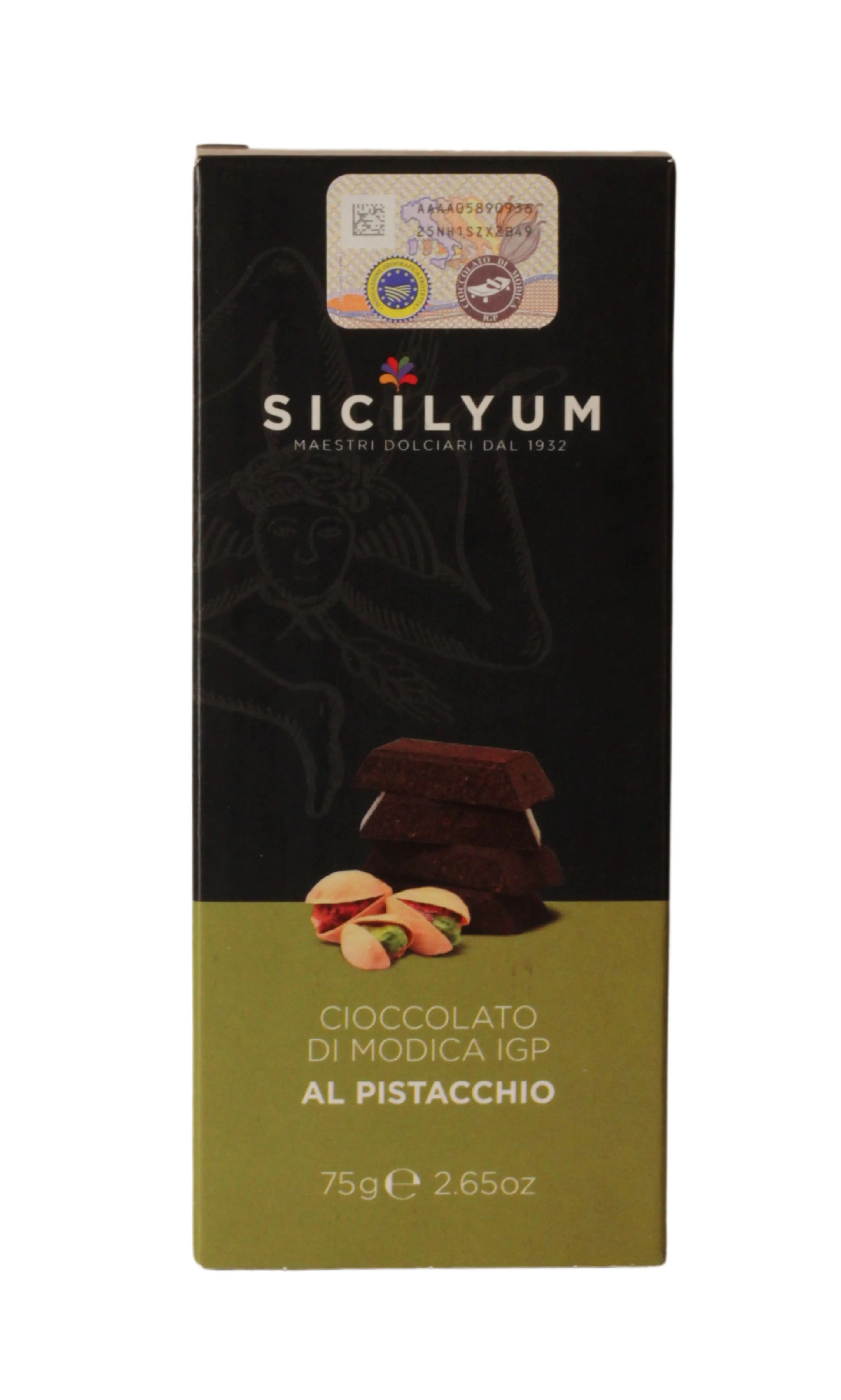 Cioccolato di Modica IGP al Pistacchio 75 g Cioccolato di Modica IGP al Pistacchio 75 g